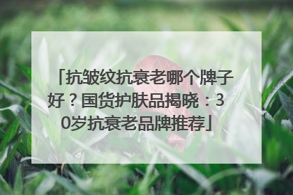 抗皱纹抗衰老哪个牌子好？国货护肤品揭晓：30岁抗衰老品牌推荐